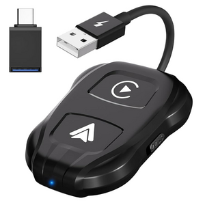 TechAdro Carplay Wireless Adapter za auto Andorid 2 u 1 USB, Type C crni.