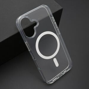 Maska / futrola COLOR FRAME MagSafe za iphone 16 (6.1) srebrna (providna) (MS).