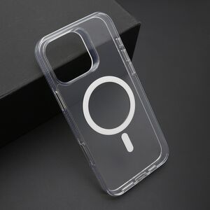 Maska / futrola COLOR FRAME MagSafe za iPhone 16 Pro Max (6.9) srebrna (providna) (MS).