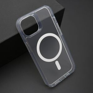 Maska / futrola COLOR FRAME MagSafe za iPhone 14 (6.1) srebrna (providna) (MS).