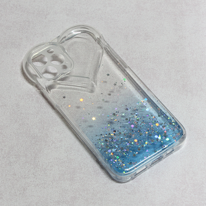 Maska / futrola Heart Glitter za iPhone 12 Pro 6.1 plava.