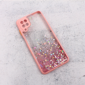 Maska / futrola Frame Glitter za Samsung A125F Galaxy A12 roze.