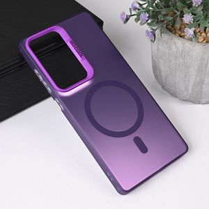 Maska / futrola Magsafe providna za Samsung S938 Galaxy S25 Ultra ljubicasta.