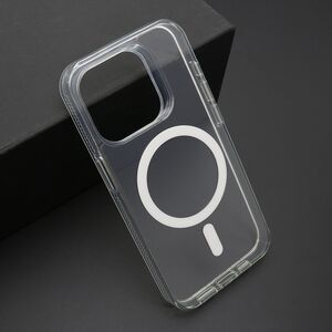 Maska / futrola COLOR FRAME MagSafe za iPhone 15 Pro (6.1) srebrna (providna) (MS).