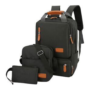 Ranac za laptop BP-07 set 3u1 (ranac i dve torbice) crni (MS).