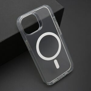 Maska / futrola COLOR FRAME MagSafe za iPhone 15 srebrna (providna) (MS).