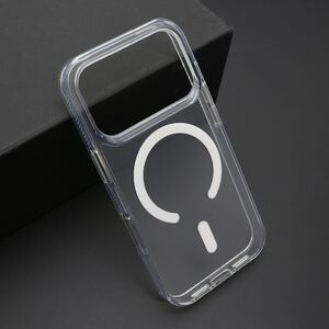 Maska / futrola COLOR FRAME MagSafe za iPhone 17 Pro srebrna (providna) (MS).