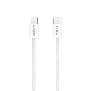 USB data kabl MOXOM MX-CB369 pleteni Fast 60W 3A Type-C na Type-C 1m beli (MS).