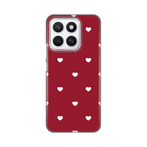 Silikonska maska / futrola print ultra tanka za Huawei Honor X8c Burgundy Hearts.