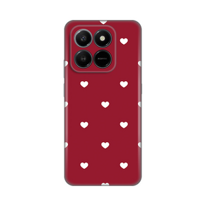 Silikonska maska / futrola print ultra tanka za Honor X7d 4G/400 Smart 5G Burgundy Hearts.