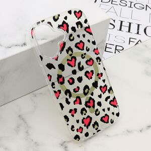 Maska / futrola LEOPARD MagSafe za iPhone 17 roze (MS).