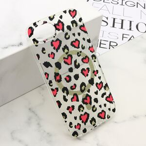 Maska / futrola LEOPARD MagSafe za iPhone 16e roze (MS).