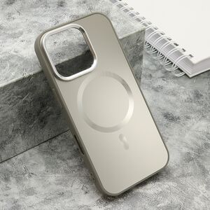 Maska / futrola COLOR METAL MagSafe za iPhone 16 Pro (6.3) srebrna (big camera) (MS).