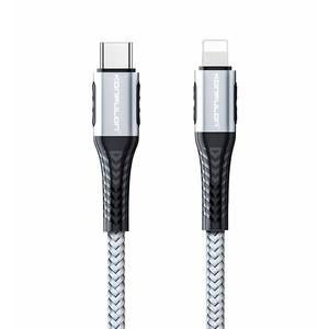 Data kabl KONFULON DC35 PD 20W Super Fast Charge Type C na lighting sivi 1m.