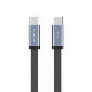 USB data kabl MOXOM MX-CB372 pleteni Fast 60W 3A Type-C na Type-C 1m crni (MS).
