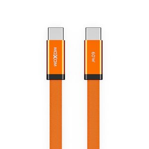 USB data kabl MOXOM MX-CB372 pleteni Fast 60W 3A Type-C na Type-C 1m narandzasti (MS).