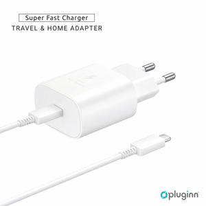 Kucni Punjac Pluginn AJ-25 KP-614C PD Fast 25W za Samsung sa PD Type C kablom CE beli.