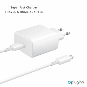 Kucni Punjac Pluginn AJ-45 KP45W PD Fast 45W za Samsung sa PD Type C kablom CE beli.