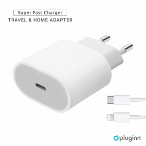 Kucni Punjac Pluginn AJ-20 A2347 EMC3621 PD Fast 20W za iPhone 11-14 sa PD lightning kablom CE beli.