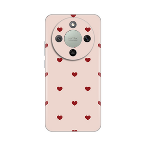 Silikonska maska / futrola print za Huawei Honor Magic 8 Lite Beige Hearts.