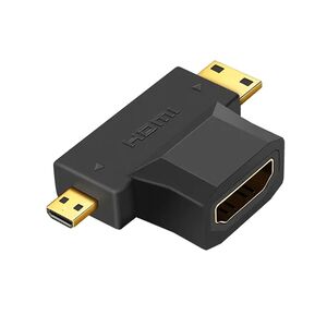 Adapter Mini HDMI + Micro HDMI (muski) na HDMI (zenski) 1.4 4K 30Hz (OTN-HD708) Onten (MS).