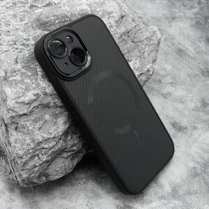 Maska / futrola CARBON MagSafe za iPhone 15 crna (small camera) (MS).