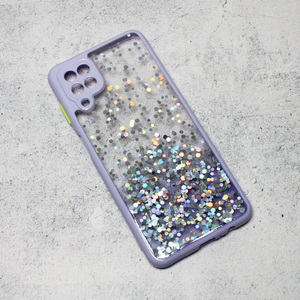 Maska / futrola Frame Glitter za Samsung A125F Galaxy A12 ljubicasta.