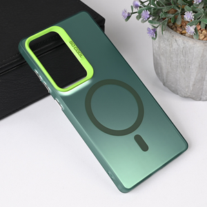Maska / futrola Magsafe providna za Samsung S938 Galaxy S25 Ultra zelena.