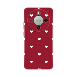 Silikonska maska / futrola print ultra tanka za Huawei Honor Magic 8 Lite Burgundy Hearts.