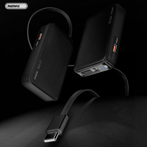 Back Up Baterija prenosiva baterija REMAX FCP-25 Fast Charging 22.5W(teleskopski kabl) Type-C 10000mAh crni.