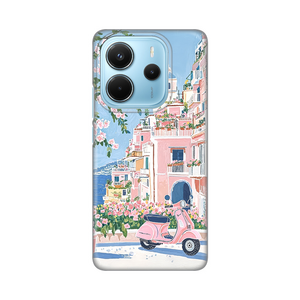 Silikonska maska / futrola print za Xiaomi Redmi Note 14 4G (SRB) Pink Italy.