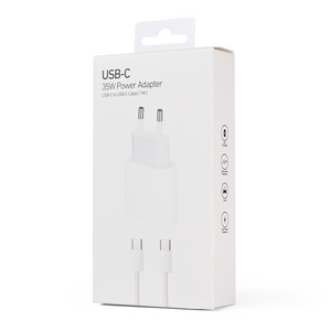 Kucni punjac PD Fast charger 35W za iPhone 15-16 sa PD Type C kablom CE beli.