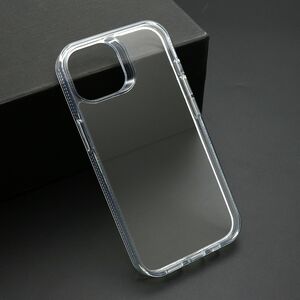 Maska / futrola COLOR frame za iPhone 15 srebrna (providna) (MS).