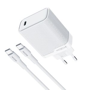 Kucni punjac Moxom MX-HC293 20W Type-C na Type-C beli (MS).