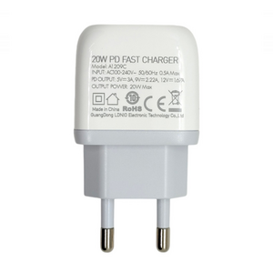 Kucni punjac LDNIO A1209C PD, 20W sa Type C na Type C kablom beli.