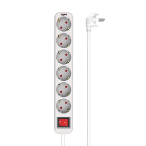 Produzni kabl sa prekidacem 6 uticnice 3m Max MPS-106SB-3M Beli.