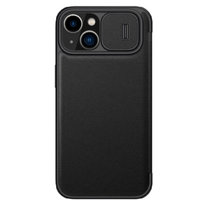 Maska / futrola Nillkin Qin Pro (plain leather) za iPhone 14 Plus crna.