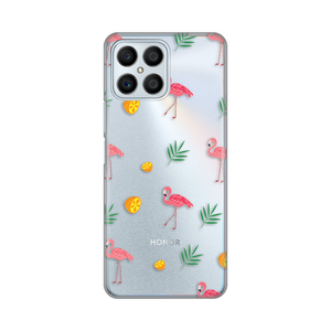 Silikonska maska / futrola print ultra tanka za Huawei Honor X8 Flamingos.