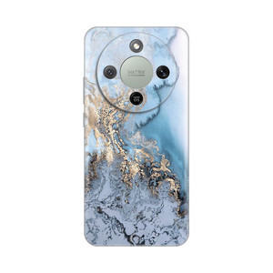 Silikonska maska / futrola print za Huawei Honor Magic 8 Lite Blue Gold Marble.
