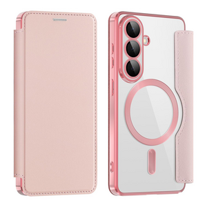 Maska / futrola Magsafe Lux na preklop za Samsung S941 Galaxy S26 roze.