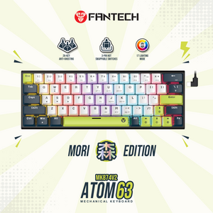 Tastatura Mehanicka Gaming Fantech MK874V2 RGB Atom 63 Mori beli (taro switch).