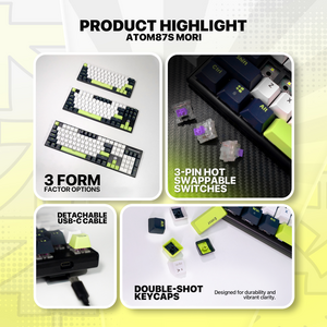 Tastatura Mehanicka Gaming Fantech MK878S RGB Atom 104S Mori bela (Rosie switch).