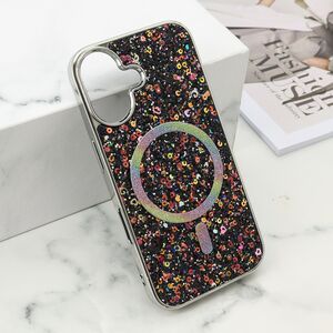 Maska / futrola GLAM GLOW MagSafe za iPhone 16 (6.1) crna (MS).