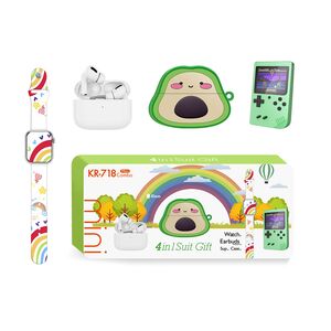 KARLER BASS K718-Combo set (mini watch, konzola, TWS Bluetooth Slusalice + Maska / futrola za slusalice Avocado) (MS).