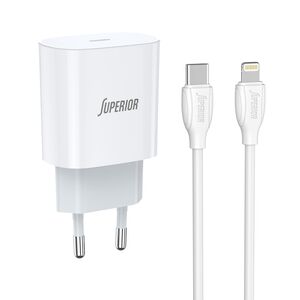 Kucni punjac Comicell Superior CO-DC55 Fast PD 20W 3A Type C na Lightning beli (MS).
