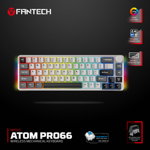 Tastatura Mehanicka Gaming Fantech MK919 Atom PRO66 siva (Blue switch).