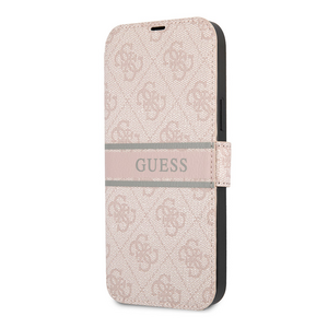 Maska / futrola Guess Stripe Bk Pu za iPhone 13 Pro roze (GUBKP13L4GDPI).