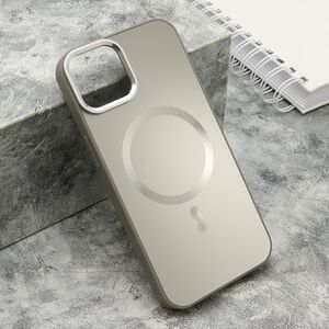 Maska / futrola COLOR METAL MagSafe za iPhone 13 (6.1) srebrna (small camera) (MS).