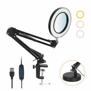Stona LED lampa sa lupom HQ crna.