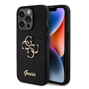 Maska / futrola Guess Hc Fixed Glitter 4G Big Metal Logo za iPhone 15 Pro 6.1 crna (GUHCP15LHG4SGK).